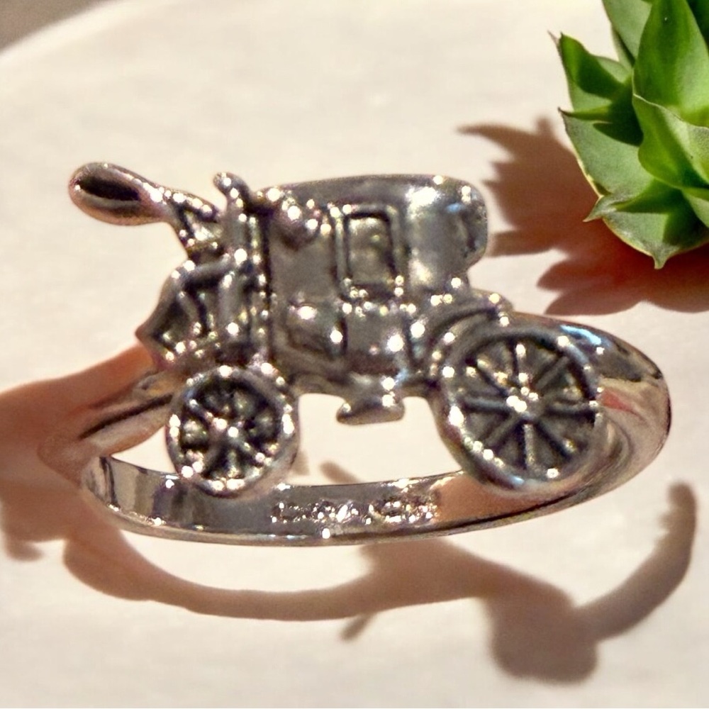 Coach silver tone coach ring with Coach brand size 7 - Picture 4 of 5